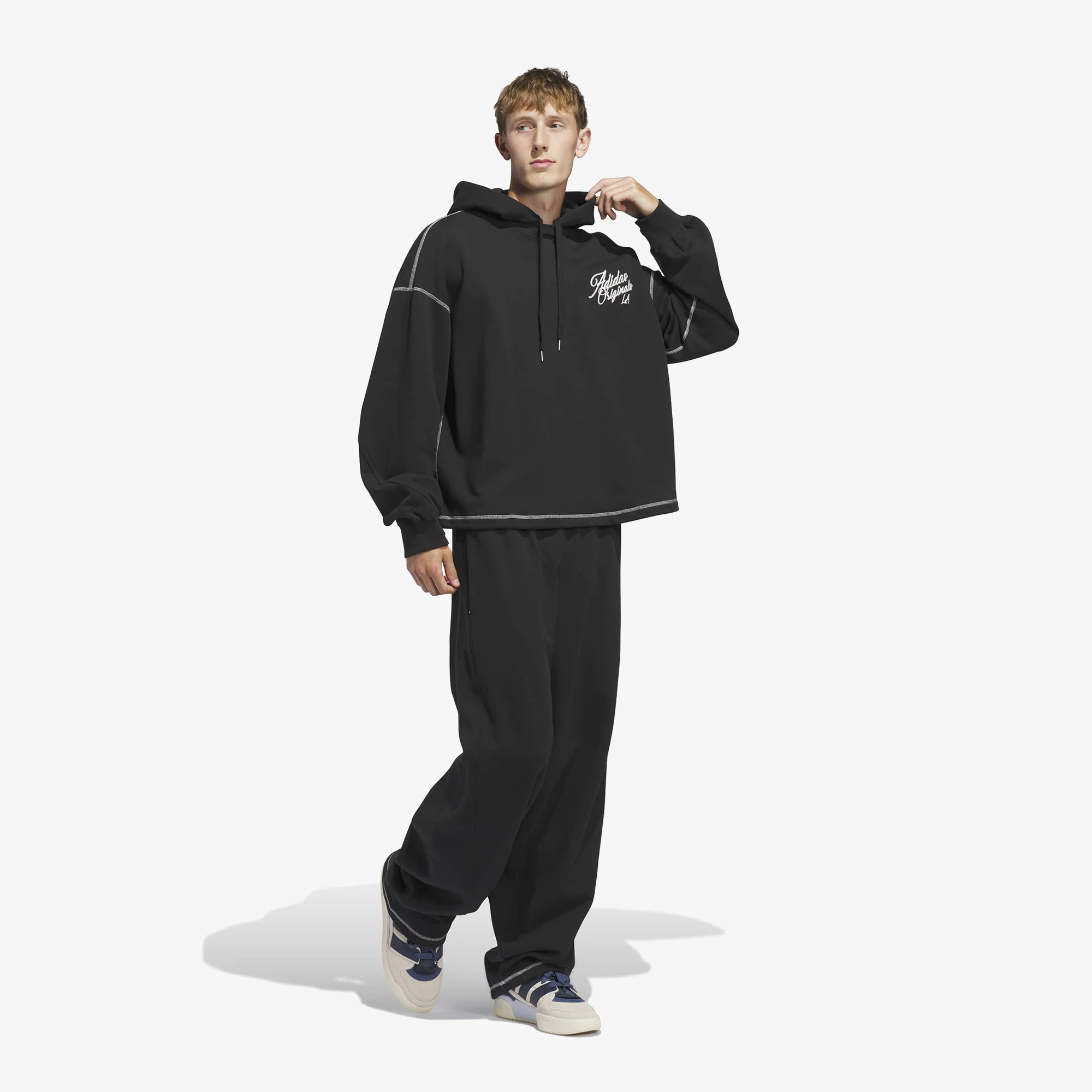 هودی آدیداس Santa Monica Hoodie 'Black' - Image 7